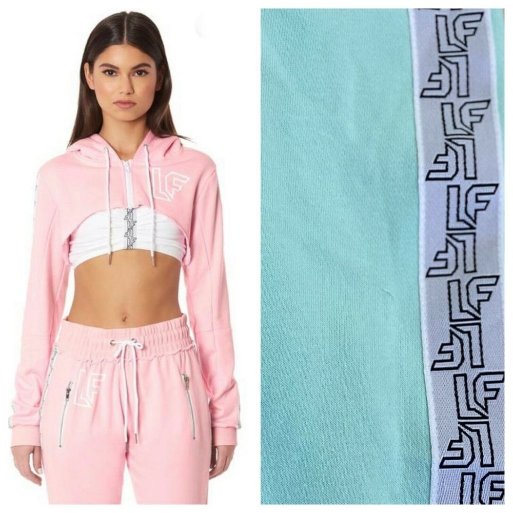 LF the Brand Tracker Ultra Cropped Zip Up Hoodie - Picture 1 of 12